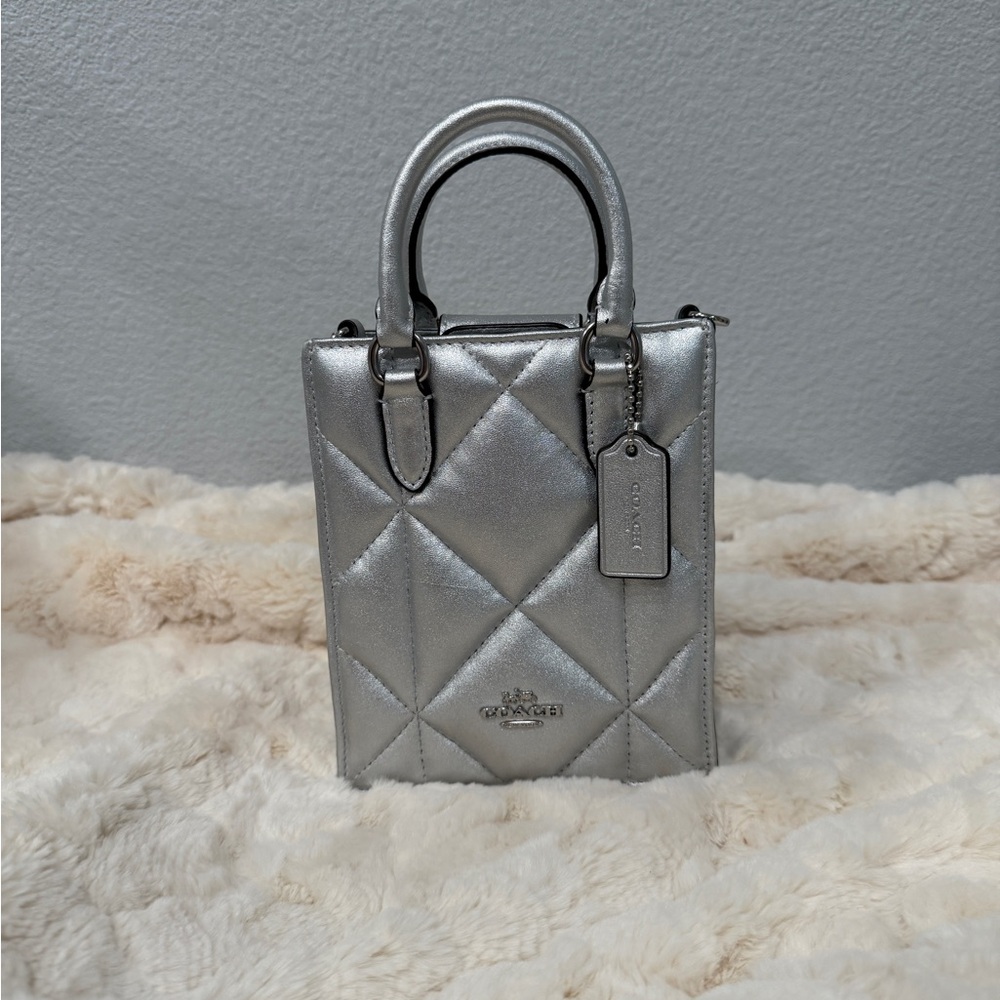 Coach Metallic Silver Mini Bag